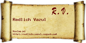 Redlich Vazul névjegykártya